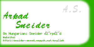 arpad sneider business card